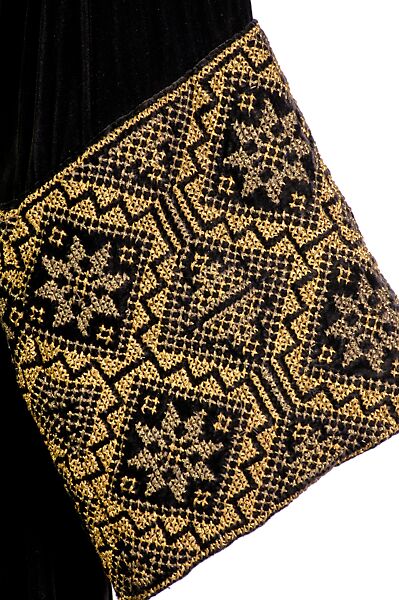 Evening dress, Chez Sonia, silk, metal, American