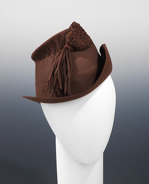 Hat, Rose Valois (French), wool, French 