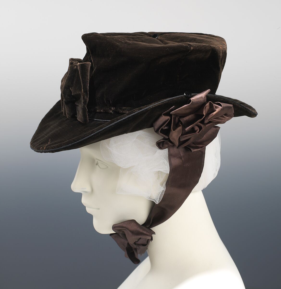 Hat, cotton, silk, jet, American