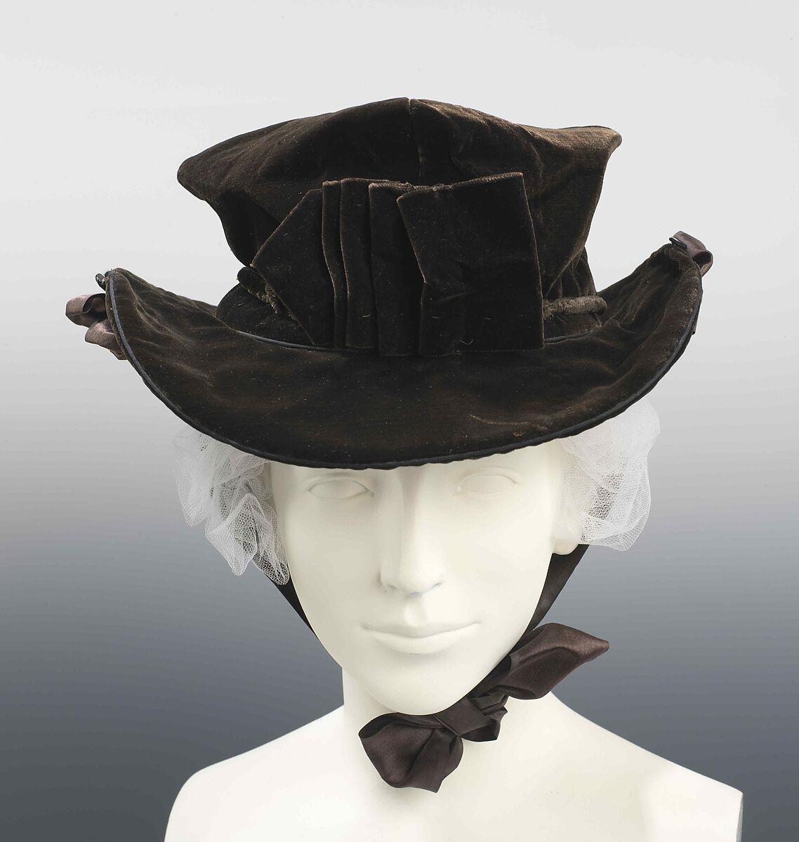 Hat, cotton, silk, jet, American 