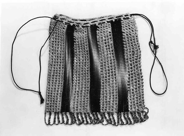Pouch, silk, metal, American