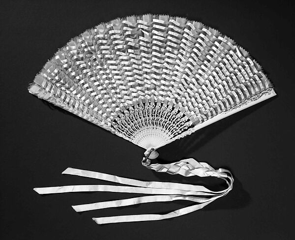 Fan, wood, silk, paint, probably French