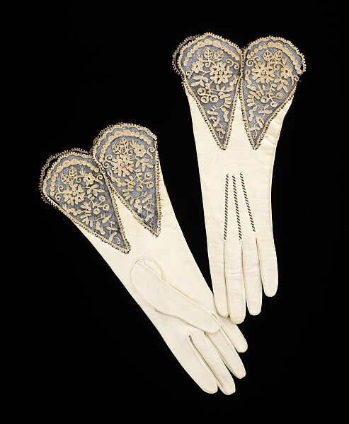 Cocktail gauntlets, Rey Jouvents Freres, leather, silk, French 