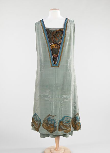 Evening dress, Martial &amp; Armand, silk, metal, French 