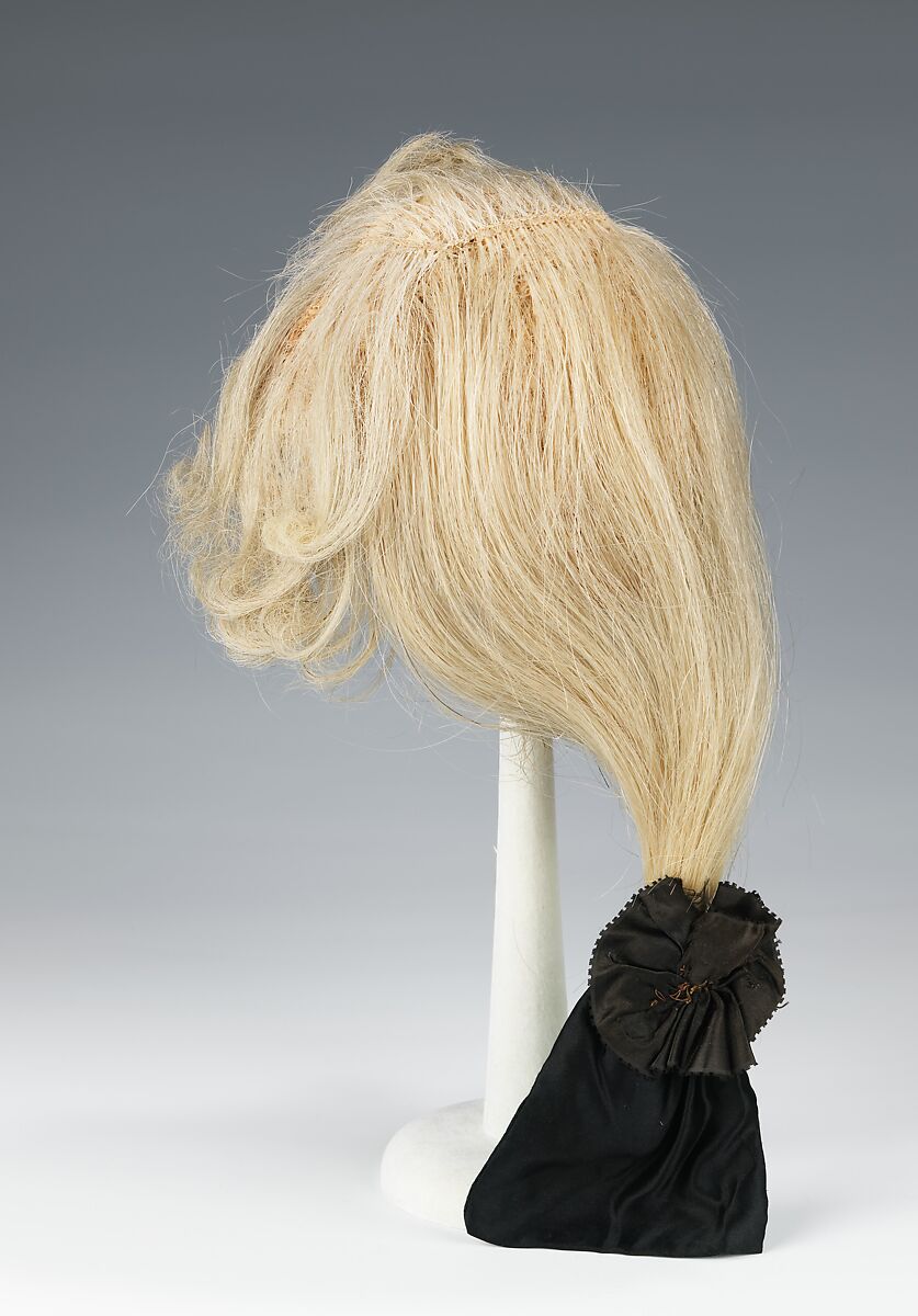 Wig, silk, metal, linen, leather, horsehair, French