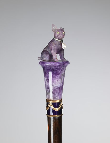 Parasol, Betaille (French), silk, wood, metal, leather, quartz, glass, enamel, tortoiseshell, French