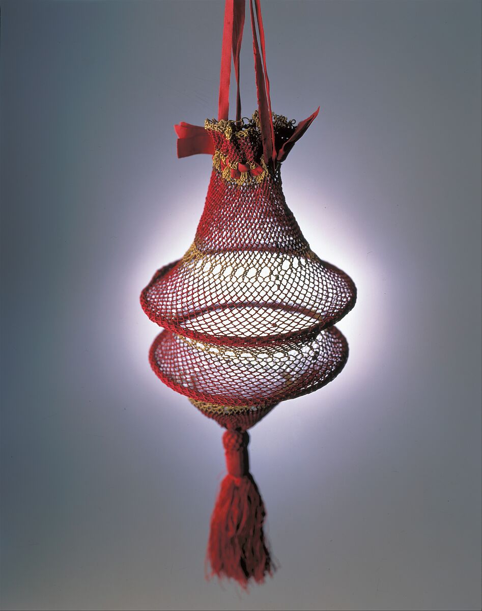 Reticule, silk, cotton, metal, British