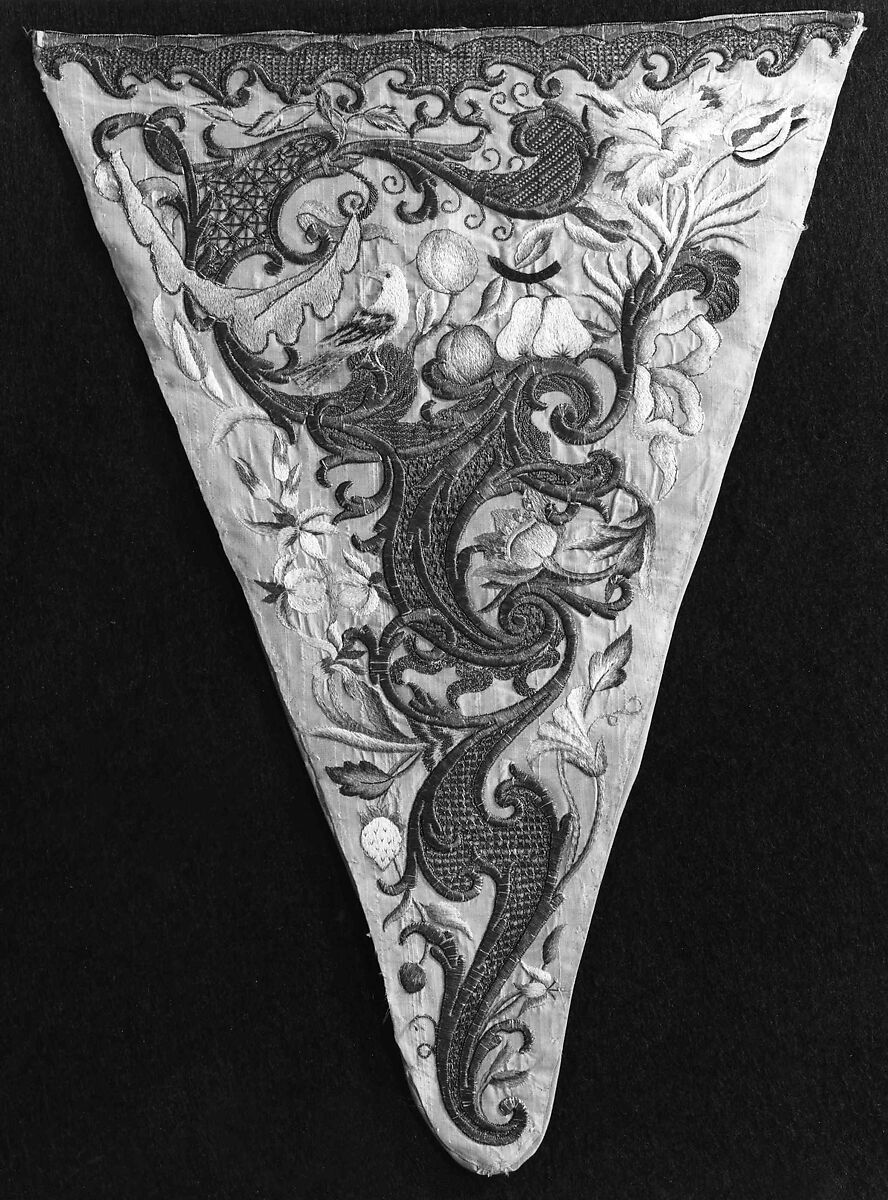 Stomacher, silk, metal, British