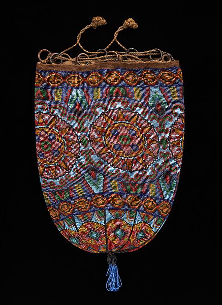 Evening pouch, Ethel L. Wilson Hughes, glass, linen, American 