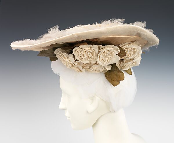 Hat, Madame Virot, silk, linen, French 