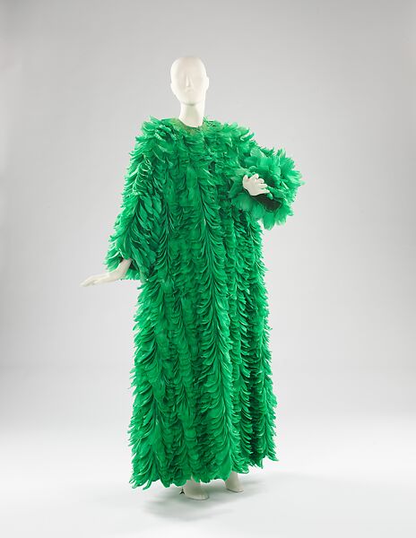 Evening coat, Norman Norell (American, Noblesville, Indiana 1900–1972 New York), silk, feathers, American 
