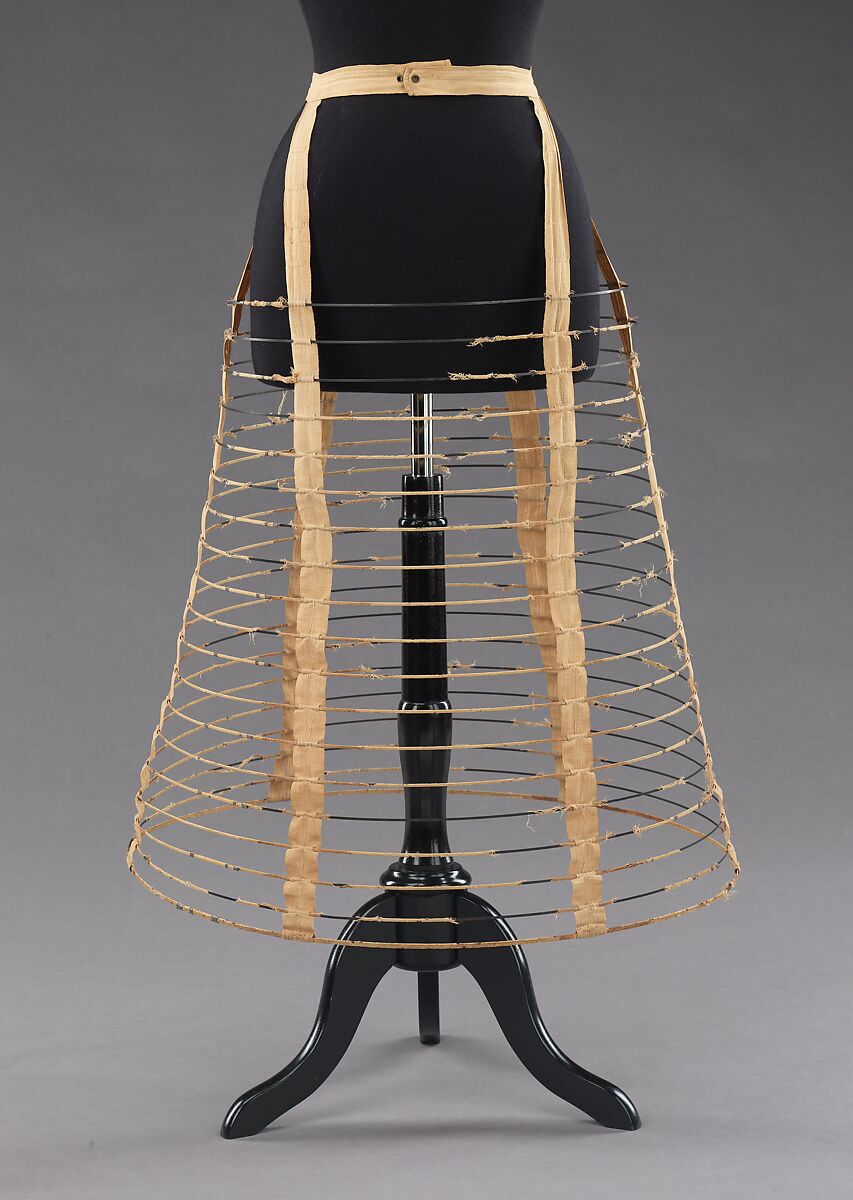 Cage crinoline, Worcester Skirt Company (American, 1861–1872), linen, metal, American 