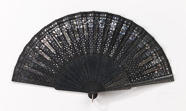 Fan, wood, silk, metal, probably French 