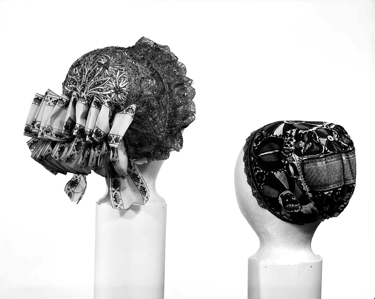 Cap, linen, cotton, silk, metal, Slovak