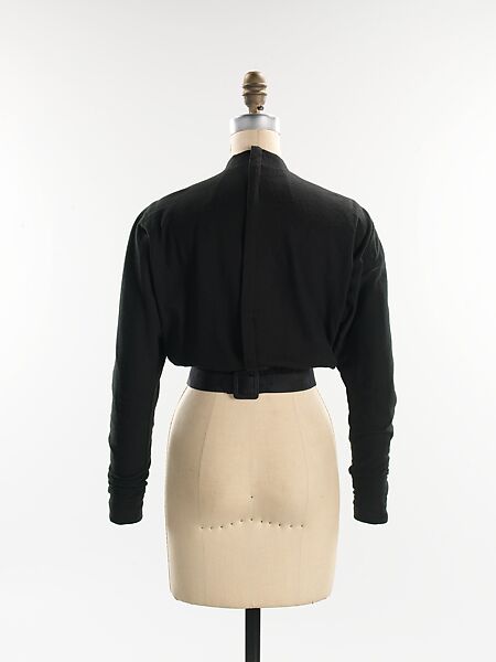 Evening blouse, Attributed to Traina-Norell (American, founded 1941), wool, silk, jet, leather, American