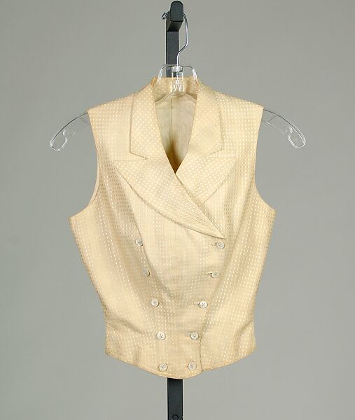 Riding vest, cotton, linen, American 