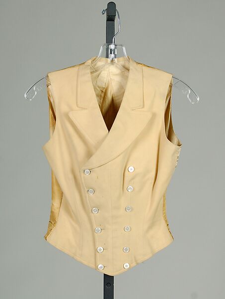 Riding vest, wool, silk, American 