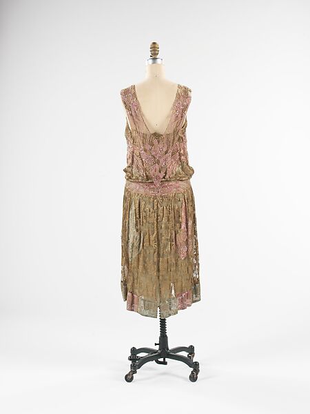 Evening dress, House of Paquin (French, 1891–1956), silk, metal, French