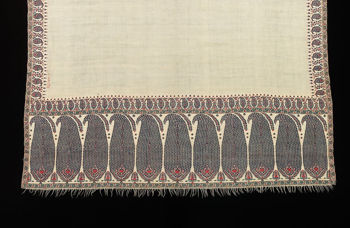 Shawl, wool, silk, Indian