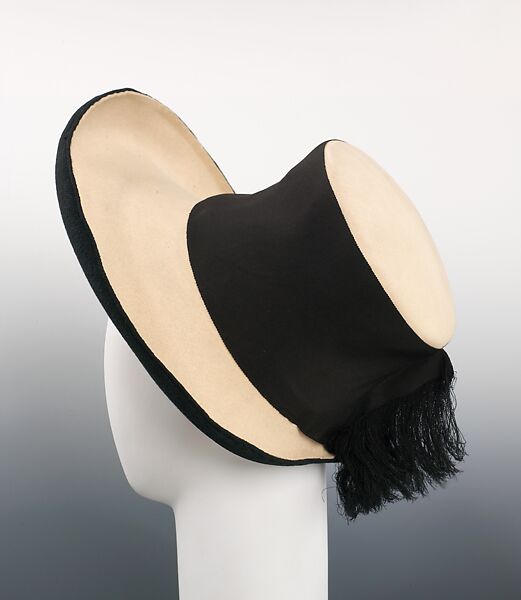 Hat, Sally Victor (American, 1905–1977), wool, silk, American 