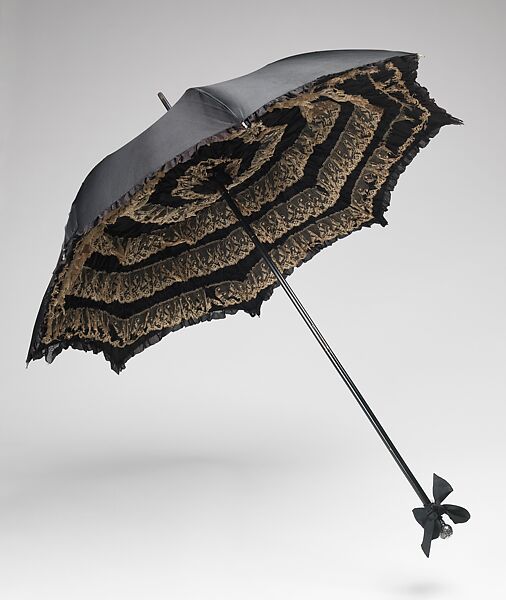 Parasol, silk, wood, metal, British