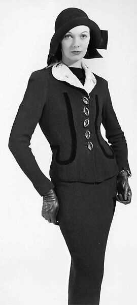 Suit, Schiaparelli (French, founded 1927), rayon, silk, plastic (cellulose acetate, cellulose nitrate), French