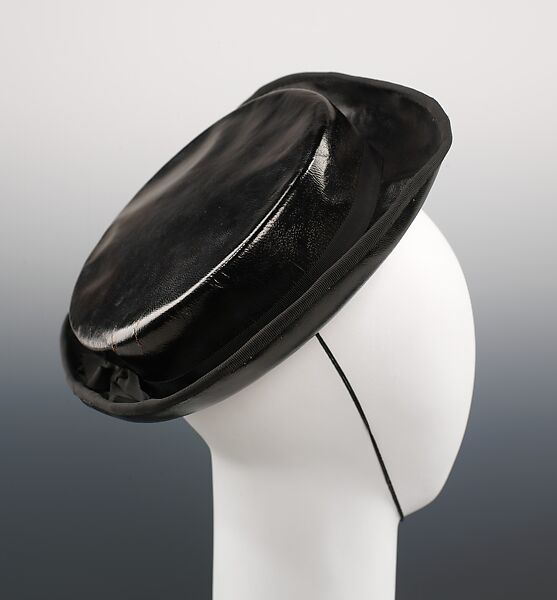 Hat, House of Balenciaga (French, founded 1937), leather, silk, French 