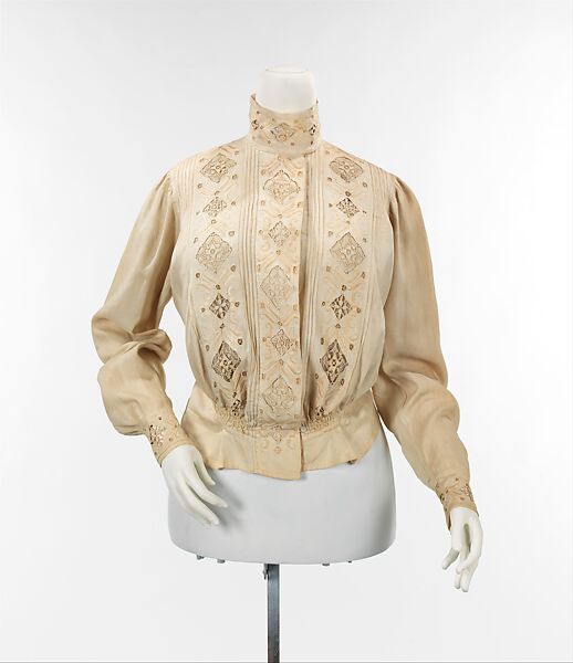 Blouse, Mme. Langer, linen, American 