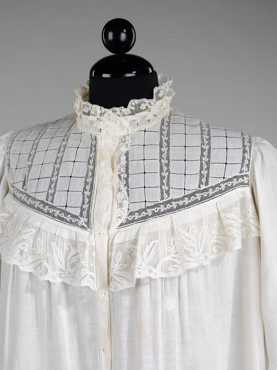 Nightgown, linen, American