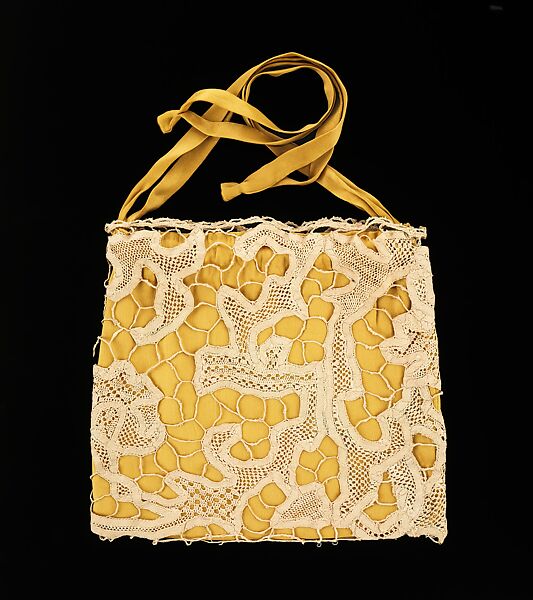 Evening pouch, Attributed to Callot Soeurs (French, active 1895–1937), linen, silk, probably French 