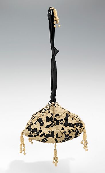 Evening pouch, Attributed to Callot Soeurs (French, active 1895–1937), linen, silk, probably French 
