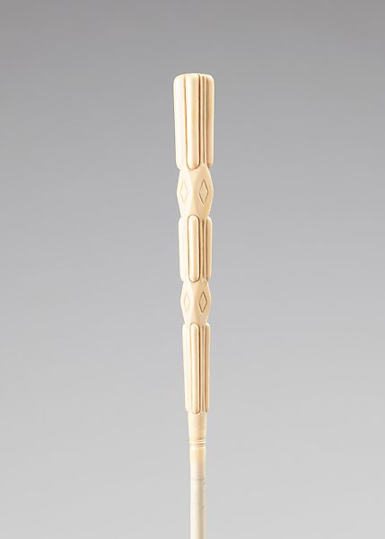 Parasol, silk, ivory, wood, metal, American