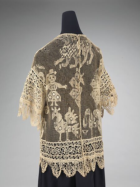 Evening overblouse, linen, probably French