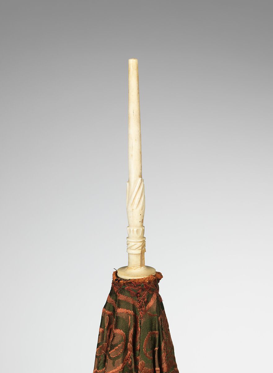 Parasol, silk, ivory, wood, metal, European