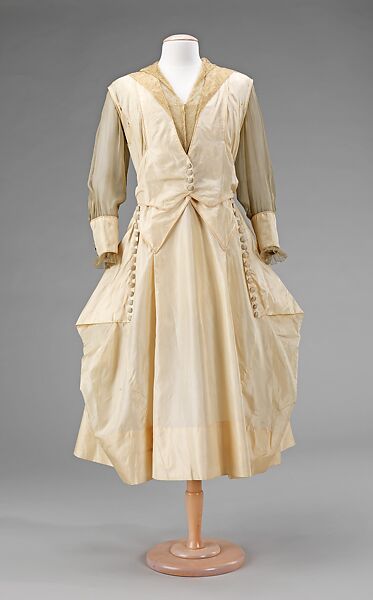 Evening dress, silk, American 