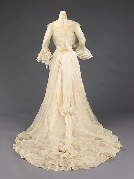 Wedding dress, Madame Herzfelder, silk, American