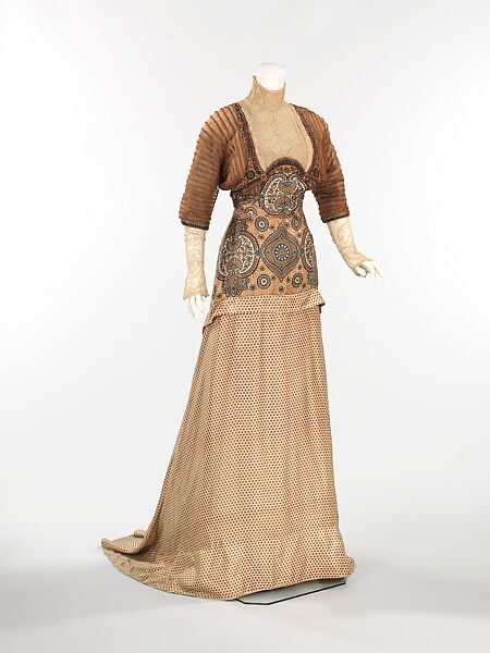 Evening dress, Weeks (French), silk, linen, French 