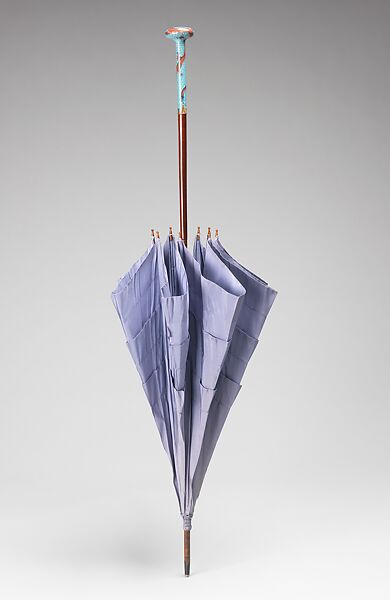 Parasol, Betaille (French), silk, metal, wood, porcelain, synthetic, French 