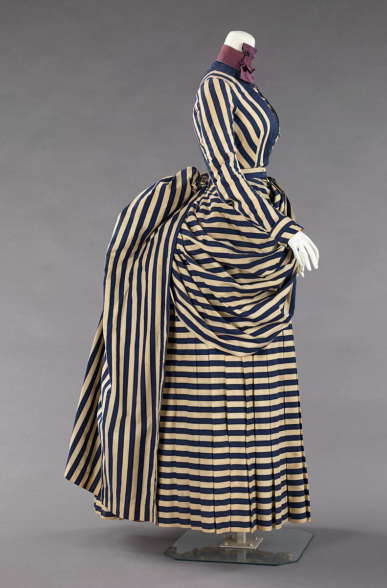 Dress, cotton, silk, American