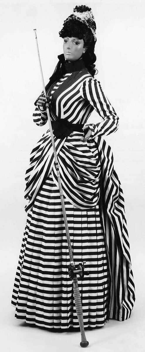 Dress, cotton, silk, American