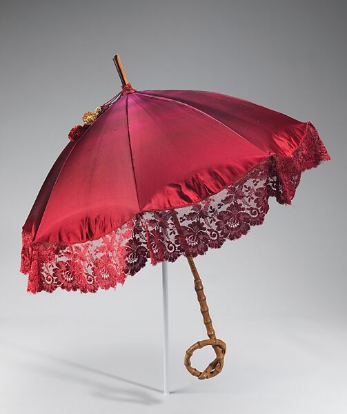 Parasol, silk, wood, metal, American 