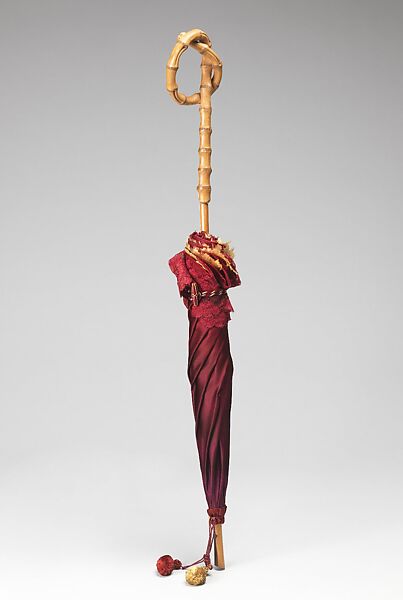 Parasol, silk, wood, metal, American