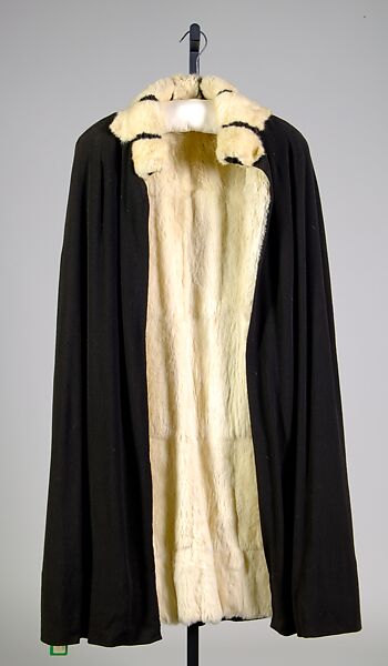 Evening cape, Caroline Reboux (French, active 1870–1956), silk, fur, French 