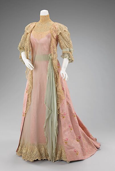 Tea gown, House of Worth (French, 1858–1956), silk, French 