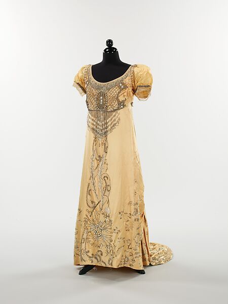 Evening dress, House of Drecoll (French, founded 1902), silk, rhinestones, French 