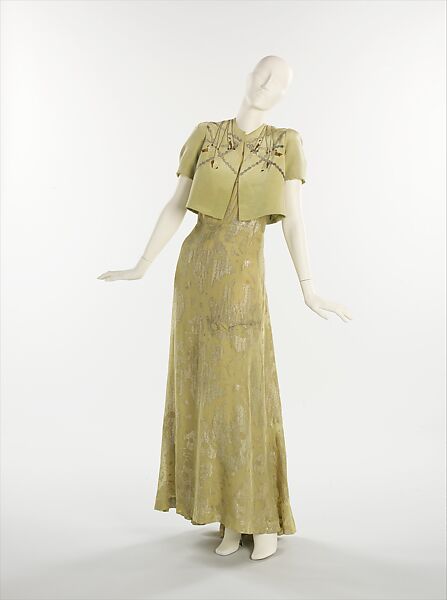 Evening ensemble, Elsa Schiaparelli  Italian, silk, metal, French