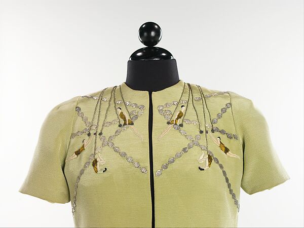 Evening ensemble, Elsa Schiaparelli (Italian, 1890–1973), silk, metal, French