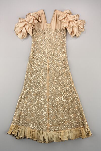 Evening dress, House of Lanvin (French, founded 1889), silk, metal, French 