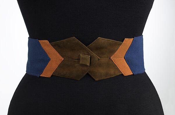 Belt, Attributed to Elizabeth Hawes (American, Ridgewood, New Jersey 1903–1971 New York), silk, leather, American 