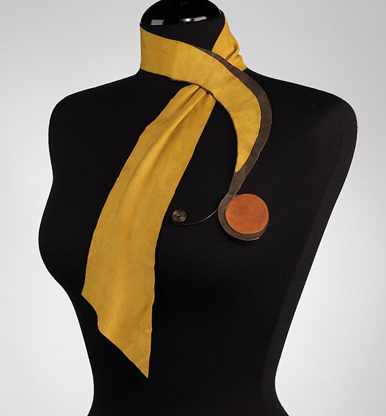 Neckpiece, Elizabeth Hawes (American, Ridgewood, New Jersey 1903–1971 New York), leather, metal, American 